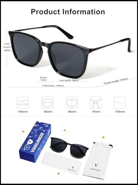 Metal Frame Polarized Sunglasses Classic Rectangular Lens main image 6